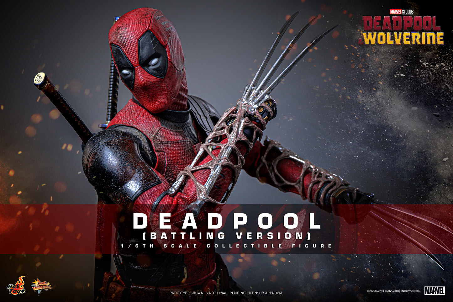 Hot Toys – MMS782 – Deadpool & Wolverine: 1/6th Scale Deadpool (Battling Version)