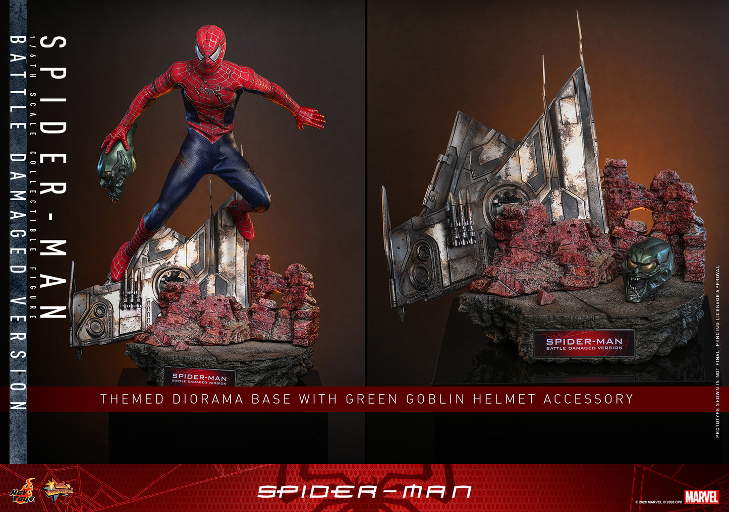 Hot Toys - MMS859 - Spider-Man (2002): Spider-Man (Battle Damaged Ver.) 1/6th Scale Collectible Figure For Pre-order NOW