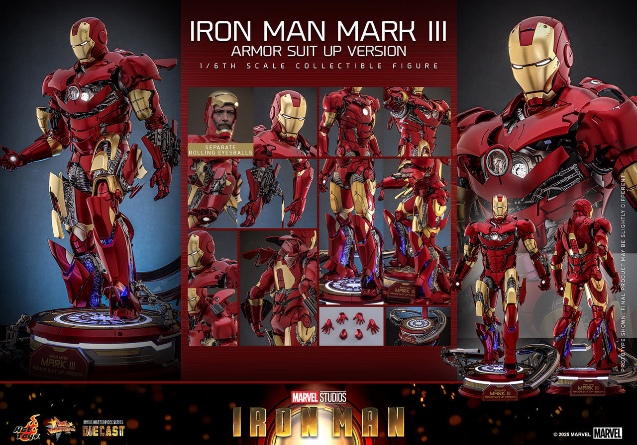 Hot Toys – MMS825D72 – Iron Man: Iron Man Mark III (Armor Suit Up Version) 1/6th scale Diecast Collectible Figure