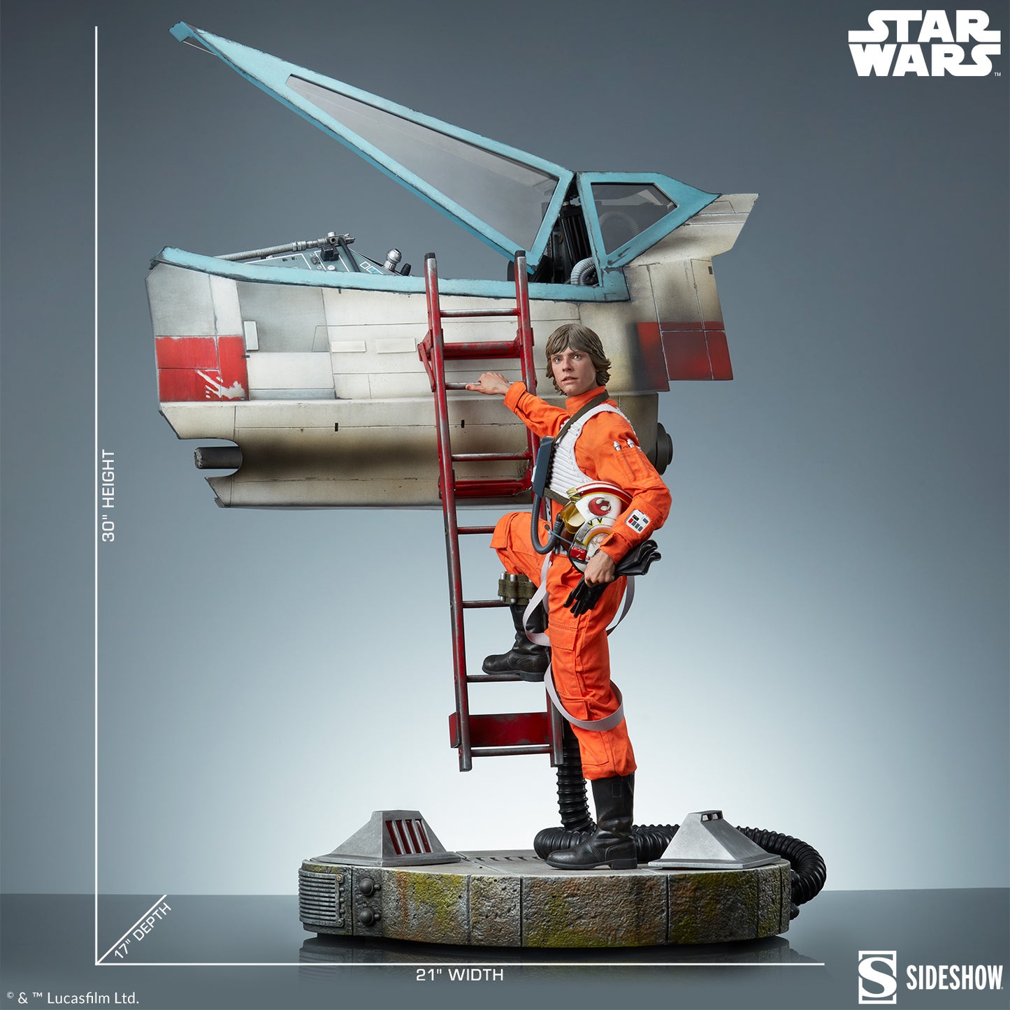 Sideshow Collectibles - Star Wars™: Luke Skywalker™ and X-Wing: Red Five, Standing By Premium Format