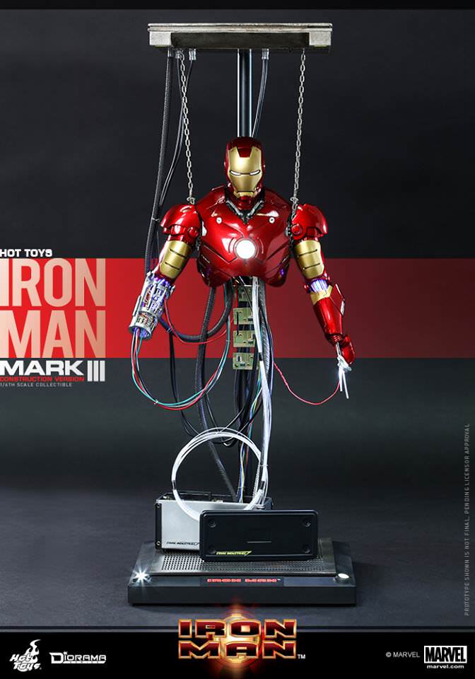 PRE-LOVED - Hot Toys - DS003 - Iron Man Mark 3 (Construction Version)