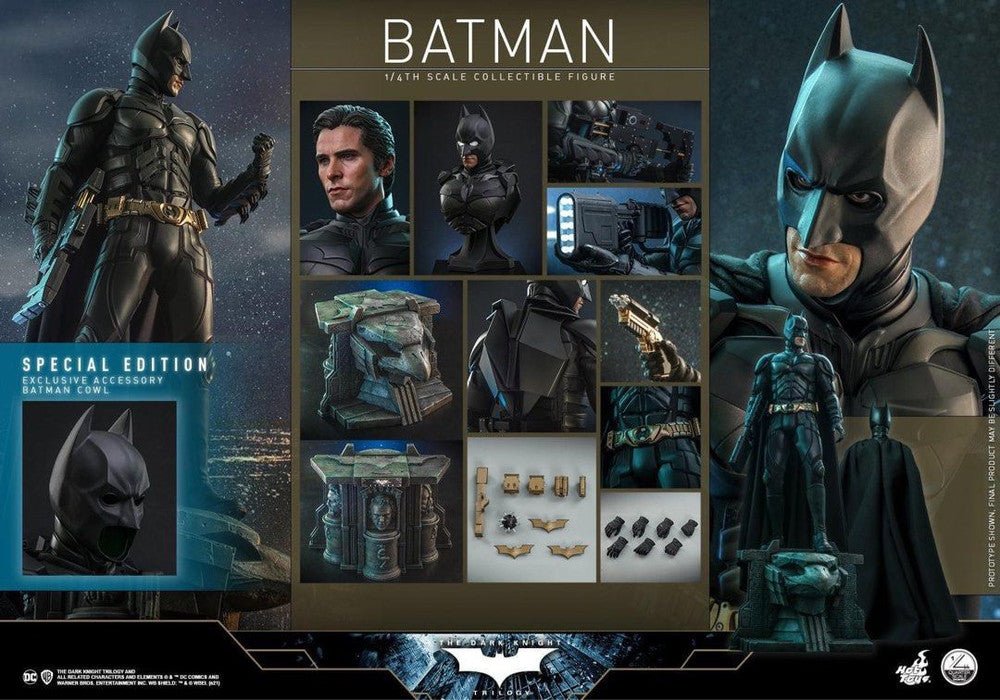 PRE-LOVED - HOT TOYS - QS019B - THE DARK KNIGHT TRILOGY - 1/4 SCALE BATMAN (SPECIAL EDITION)