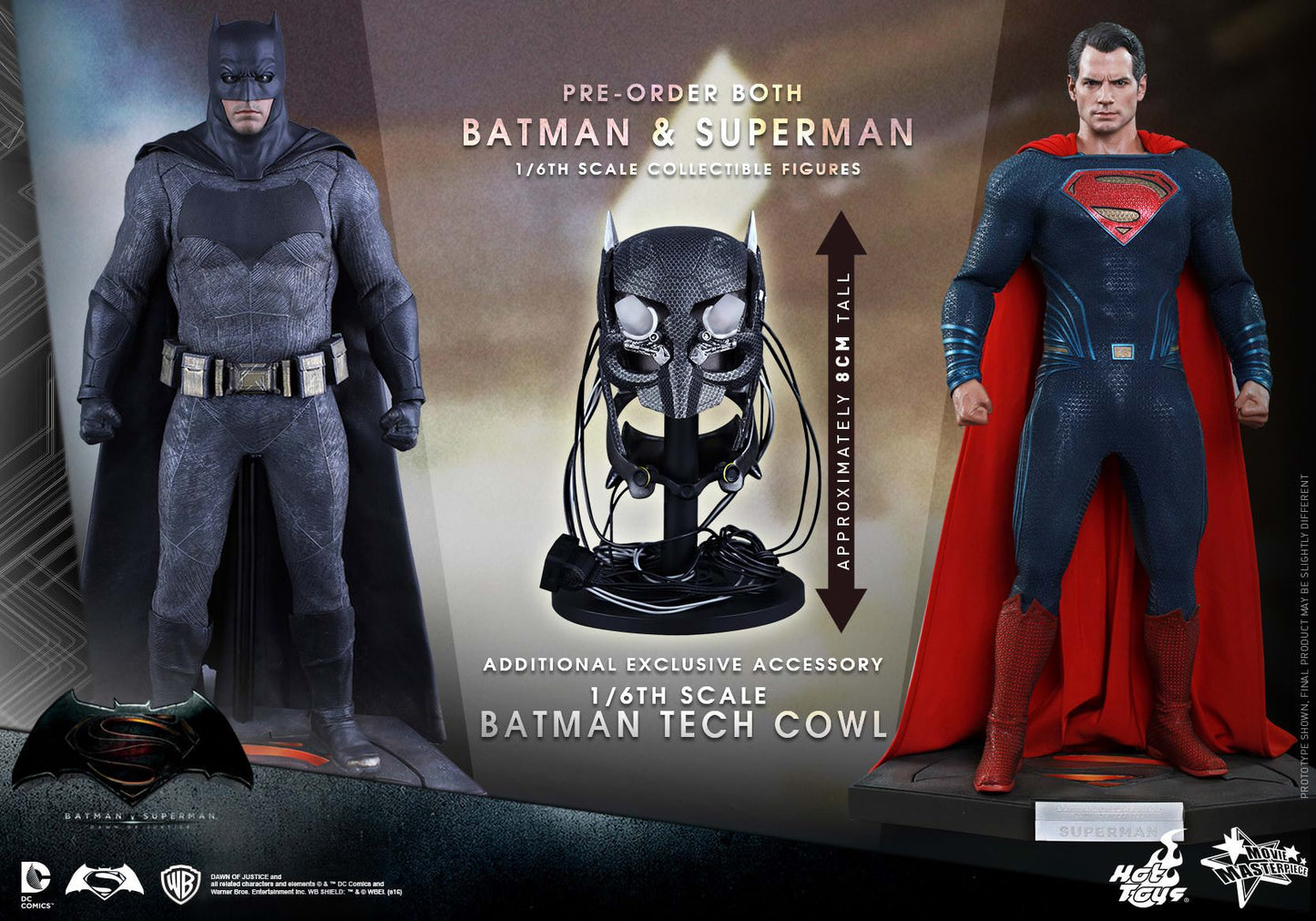 PRE-LOVED - Hot Toys - MMS342 - Batman VS Superman: Batman (Tech Cowl Included)