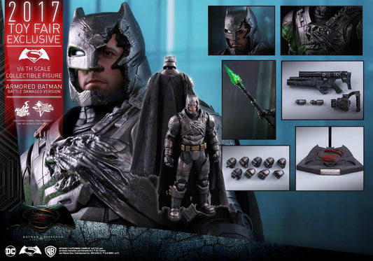 PRE-LOVED - Hot Toys Exclusive - MMS417 - Batman VS Superman: Armored Batman Battle Damaged Version