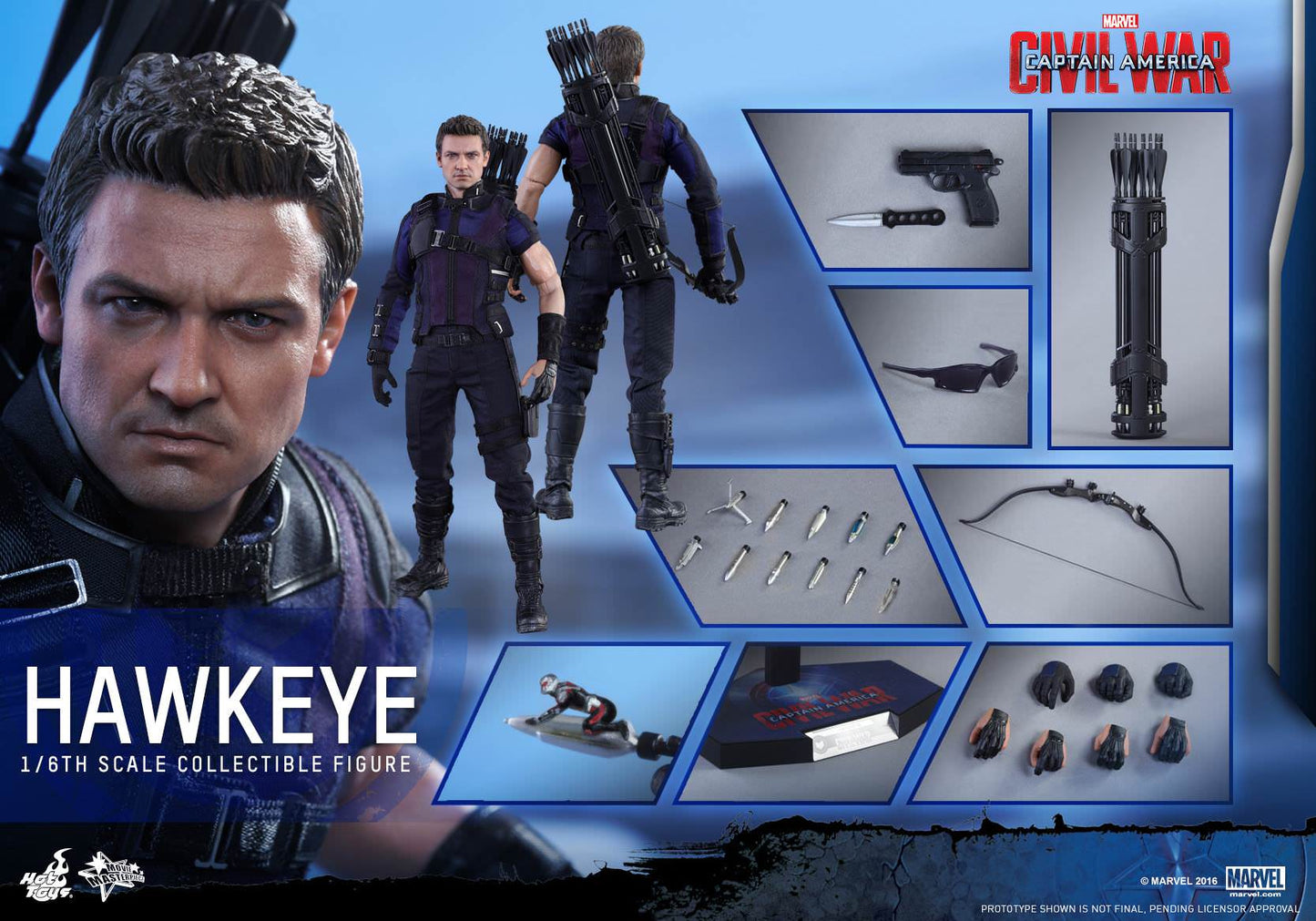 PRE-LOVED - Hot Toys - MMS358 - Captain America Civil War: Hawkeye