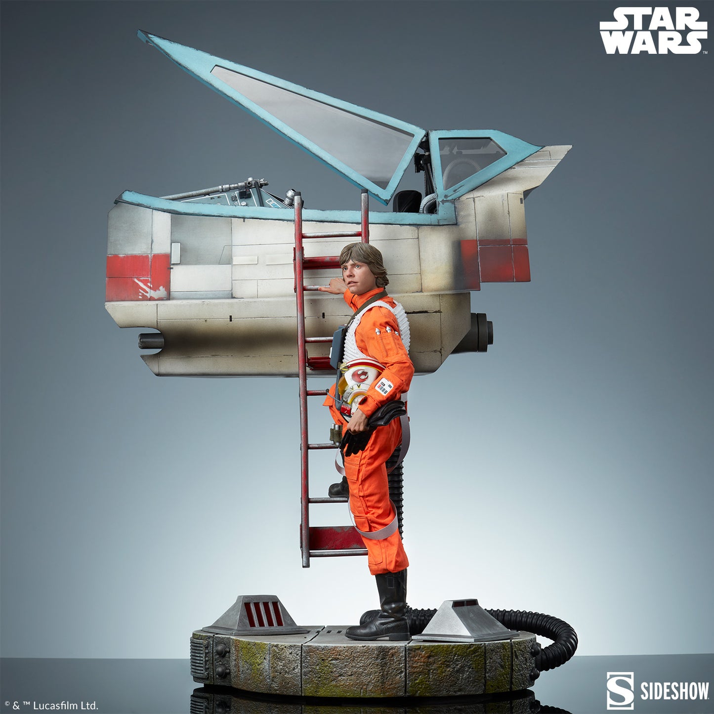 Sideshow Collectibles - Star Wars™: Luke Skywalker™ and X-Wing: Red Five, Standing By Premium Format
