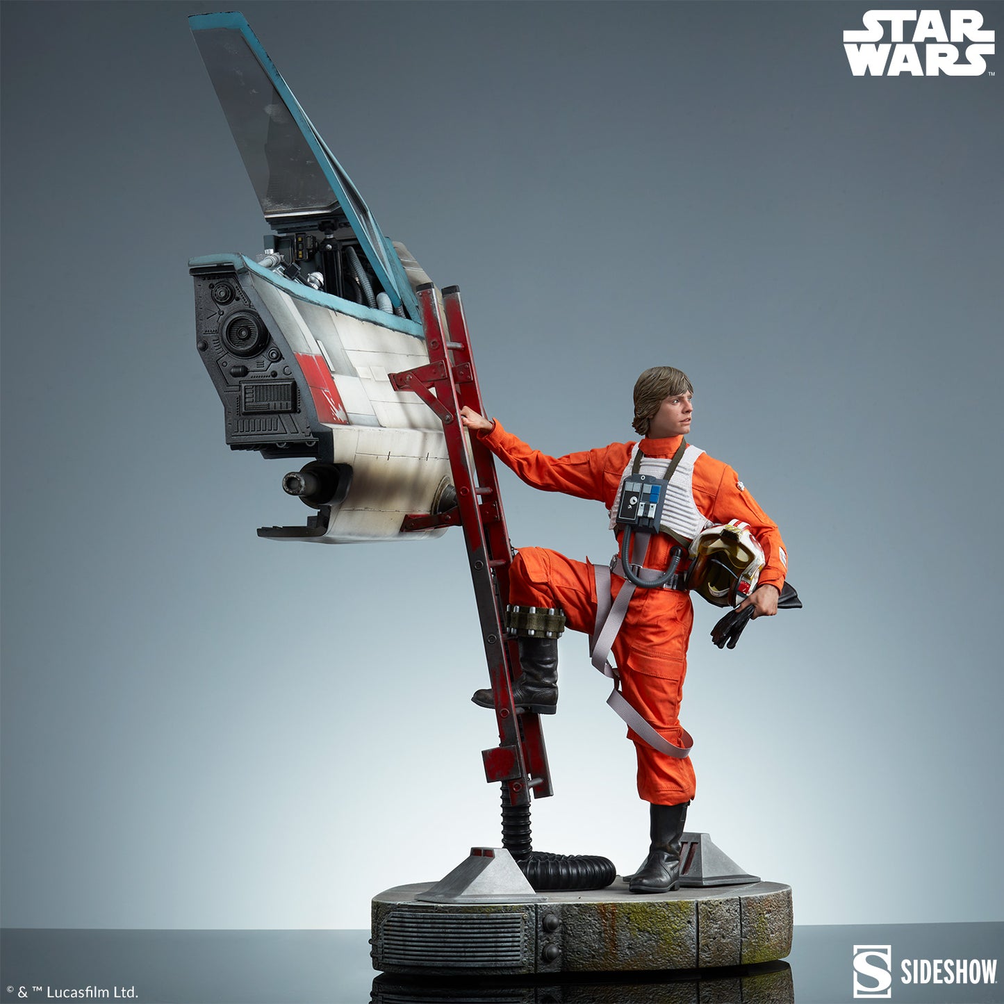 Sideshow Collectibles - Star Wars™: Luke Skywalker™ and X-Wing: Red Five, Standing By Premium Format
