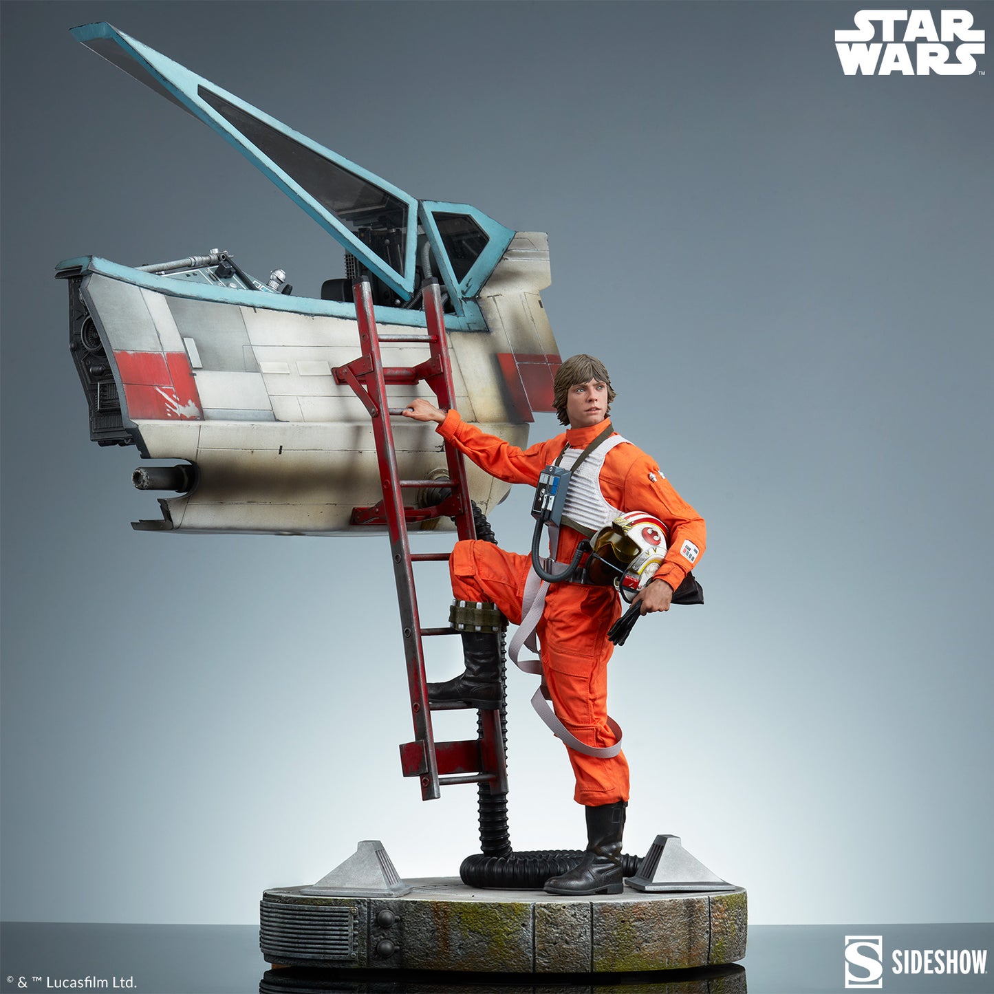Sideshow Collectibles - Star Wars™: Luke Skywalker™ and X-Wing: Red Five, Standing By Premium Format