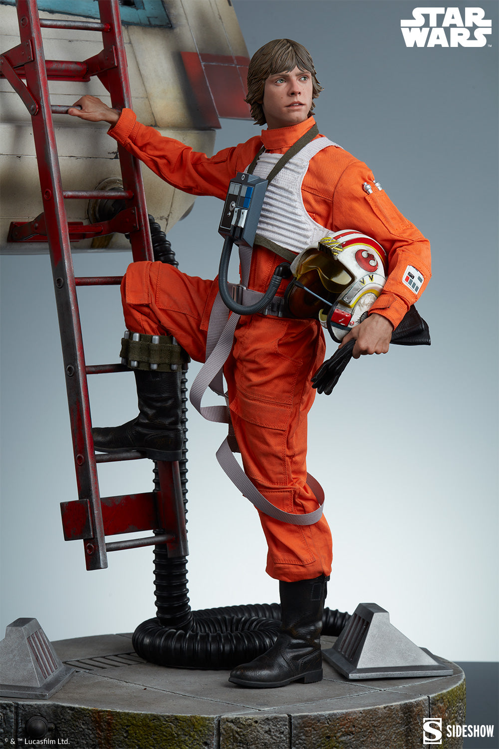 Sideshow Collectibles - Star Wars™: Luke Skywalker™ and X-Wing: Red Five, Standing By Premium Format