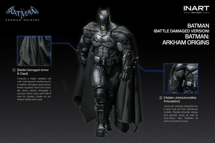 INART Collectibles - Batman: Arkham Origins - 1/12 Scale Batman (Battle Damaged Version)  Pre-order NOW