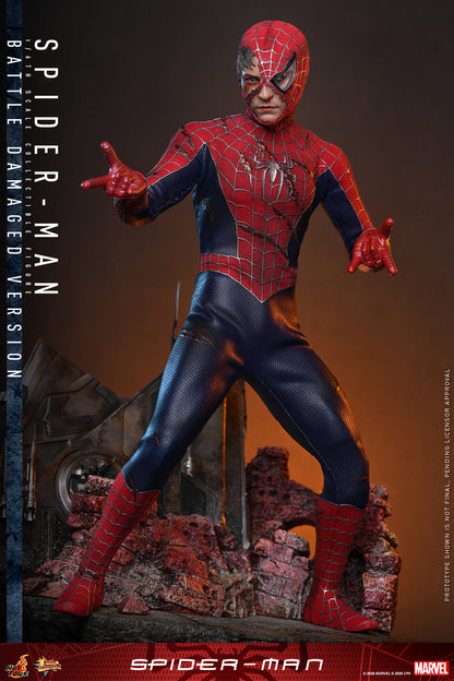 Hot Toys - MMS859 - Spider-Man (2002): Spider-Man (Battle Damaged Ver.) 1/6th Scale Collectible Figure For Pre-order NOW