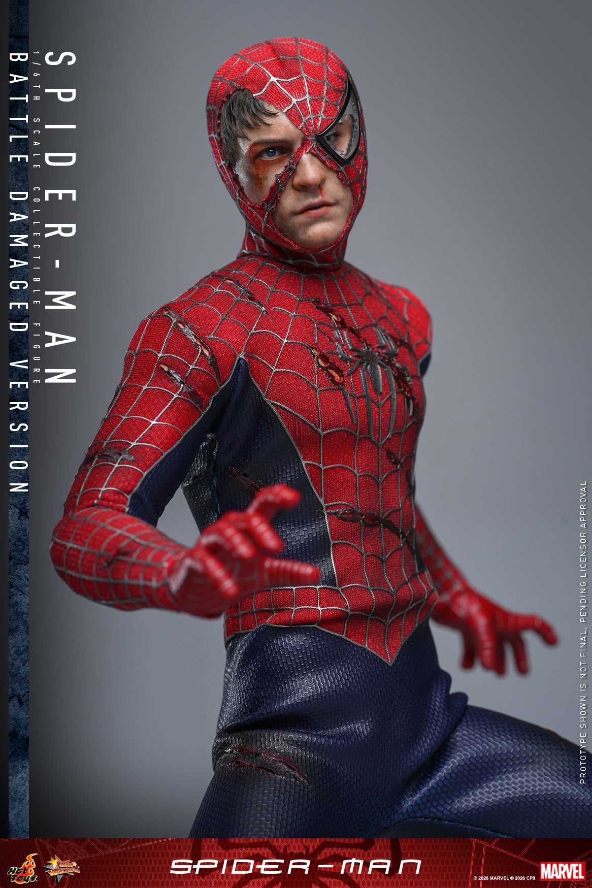 Hot Toys - MMS859 - Spider-Man (2002): Spider-Man (Battle Damaged Ver.) 1/6th Scale Collectible Figure For Pre-order NOW
