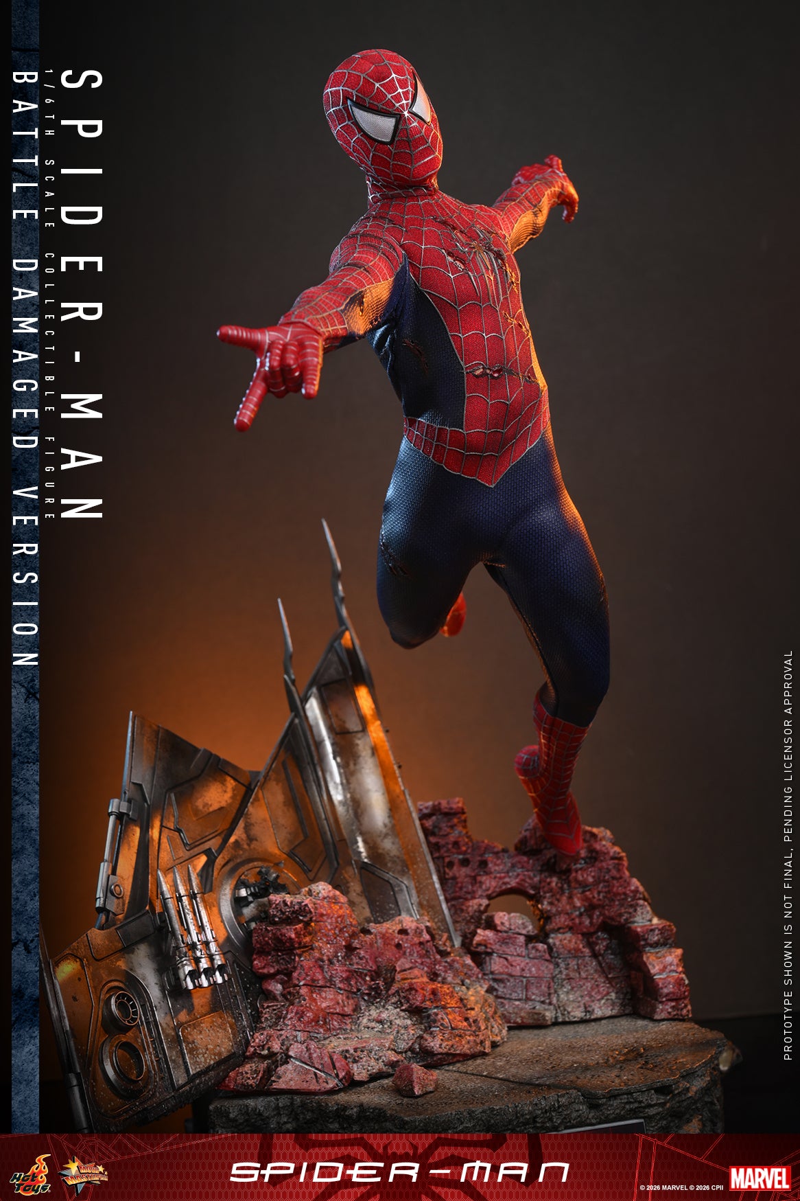 Hot Toys - MMS859 - Spider-Man (2002): Spider-Man (Battle Damaged Ver.) 1/6th Scale Collectible Figure For Pre-order NOW