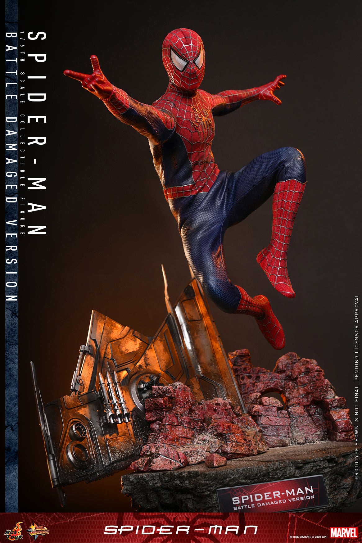Hot Toys - MMS859 - Spider-Man (2002): Spider-Man (Battle Damaged Ver.) 1/6th Scale Collectible Figure For Pre-order NOW