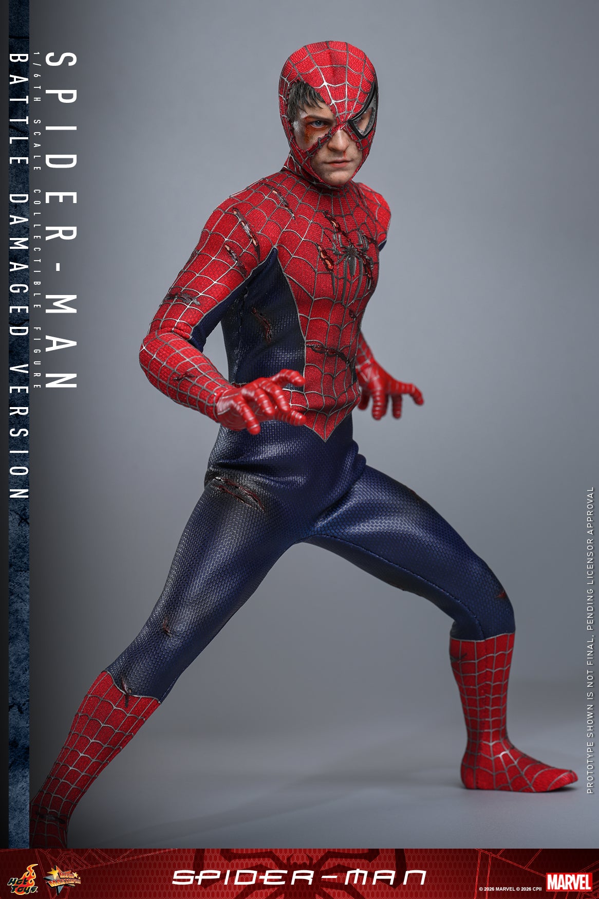 Hot Toys - MMS859 - Spider-Man (2002): Spider-Man (Battle Damaged Ver.) 1/6th Scale Collectible Figure For Pre-order NOW