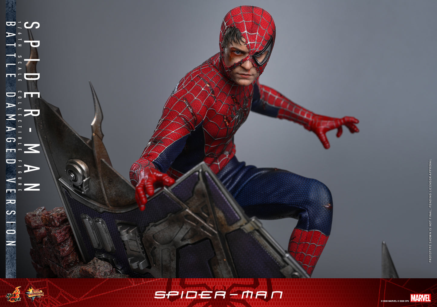 Hot Toys - MMS859 - Spider-Man (2002): Spider-Man (Battle Damaged Ver.) 1/6th Scale Collectible Figure For Pre-order NOW