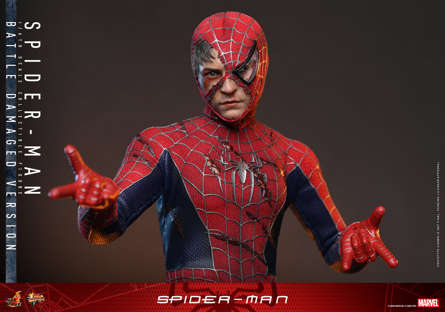 Hot Toys - MMS859 - Spider-Man (2002): Spider-Man (Battle Damaged Ver.) 1/6th Scale Collectible Figure For Pre-order NOW