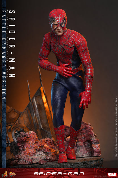 Hot Toys - MMS859 - Spider-Man (2002): Spider-Man (Battle Damaged Ver.) 1/6th Scale Collectible Figure For Pre-order NOW