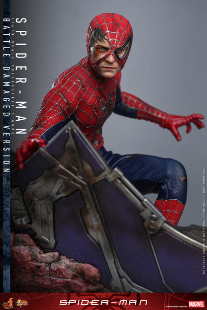 Hot Toys - MMS859 - Spider-Man (2002): Spider-Man (Battle Damaged Ver.) 1/6th Scale Collectible Figure For Pre-order NOW
