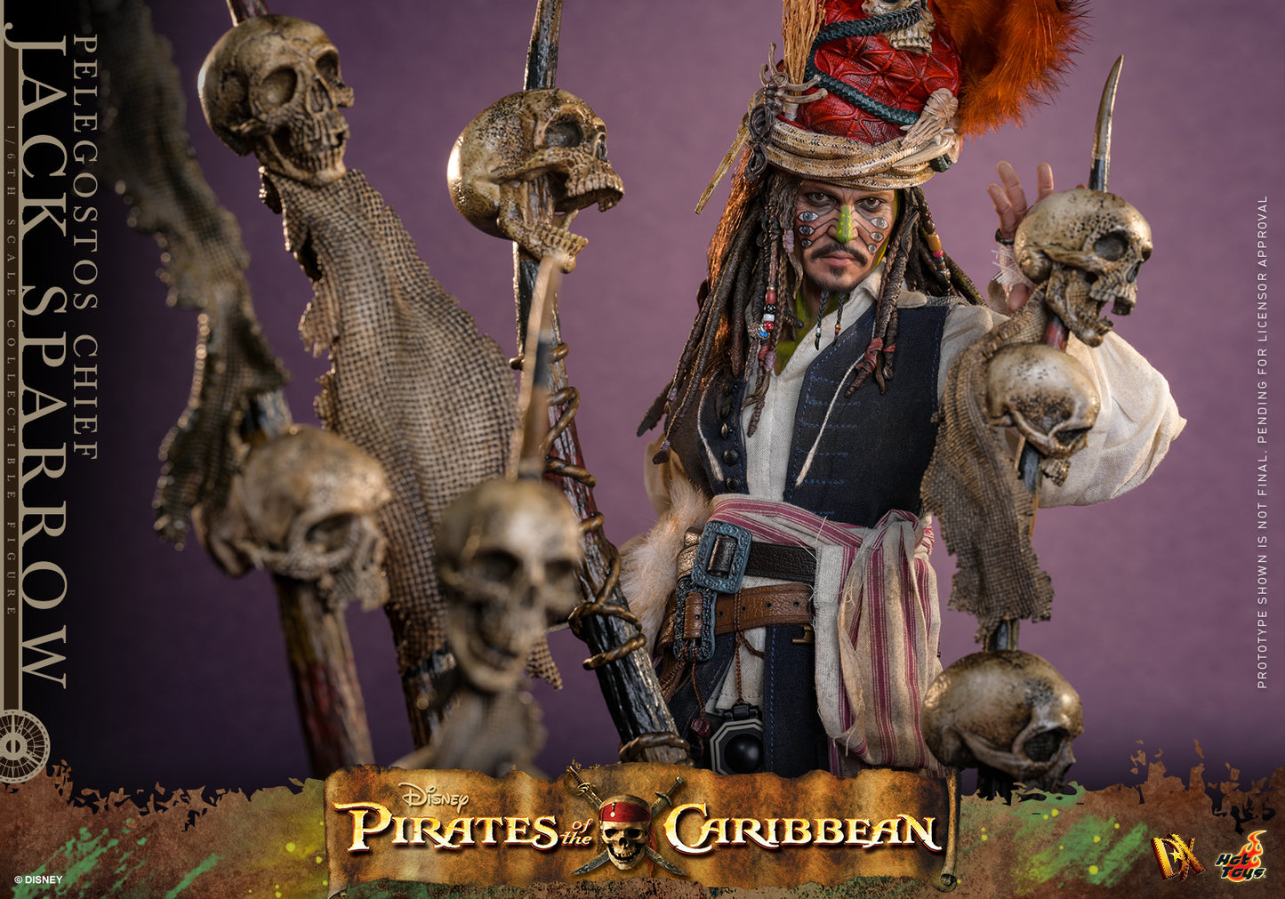Hot Toys - DX48 - Pirates of the Caribbean: Dead Man's Chest: Pelegostos Chief Jack Sparrow 1/6th Collectibles Figure  Pre-order NOW