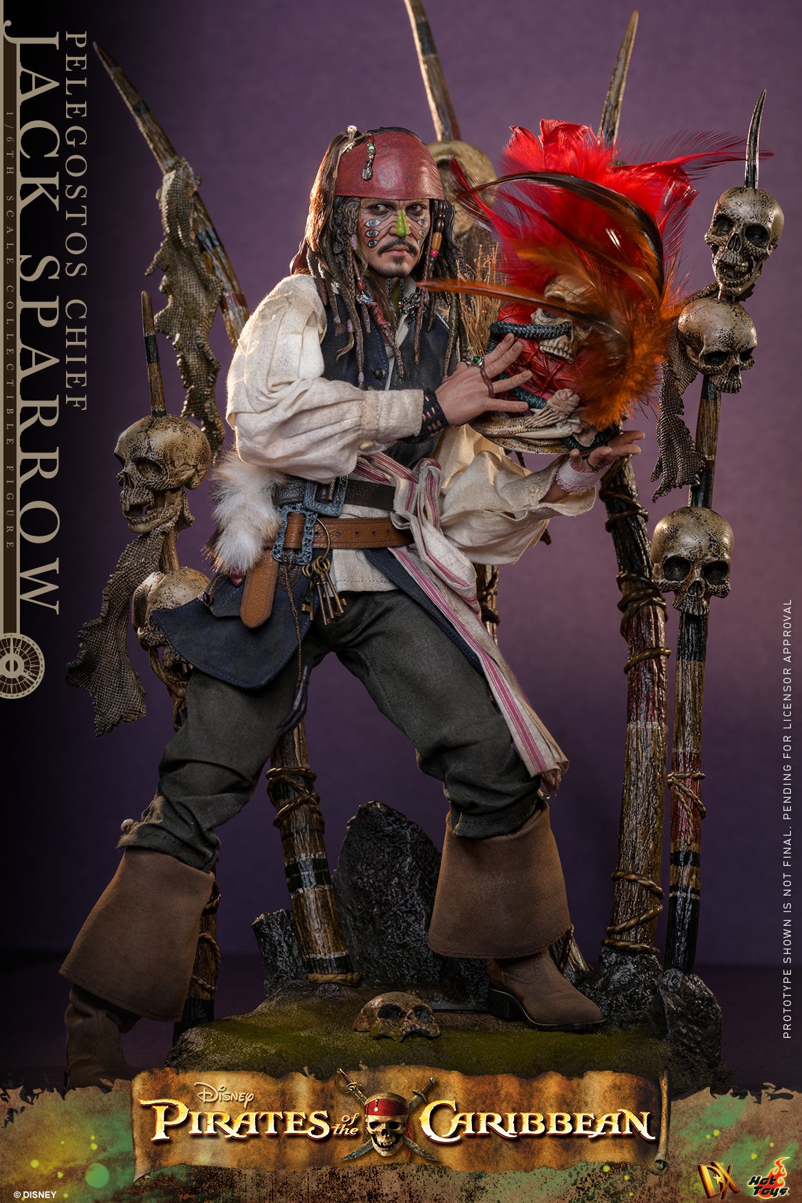 Hot Toys - DX48 - Pirates of the Caribbean: Dead Man's Chest: Pelegostos Chief Jack Sparrow 1/6th Collectibles Figure  Pre-order NOW