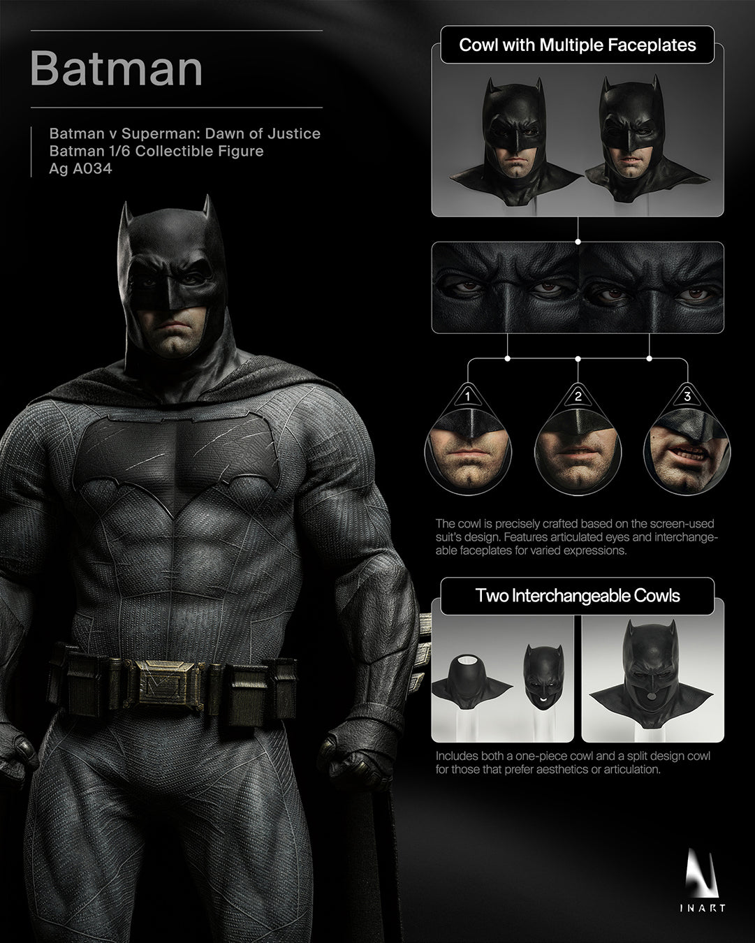 INART - Batman VS Superman Dawn of Justice: 1/6th Scale Batman Collectible Figure Pre-order NOW