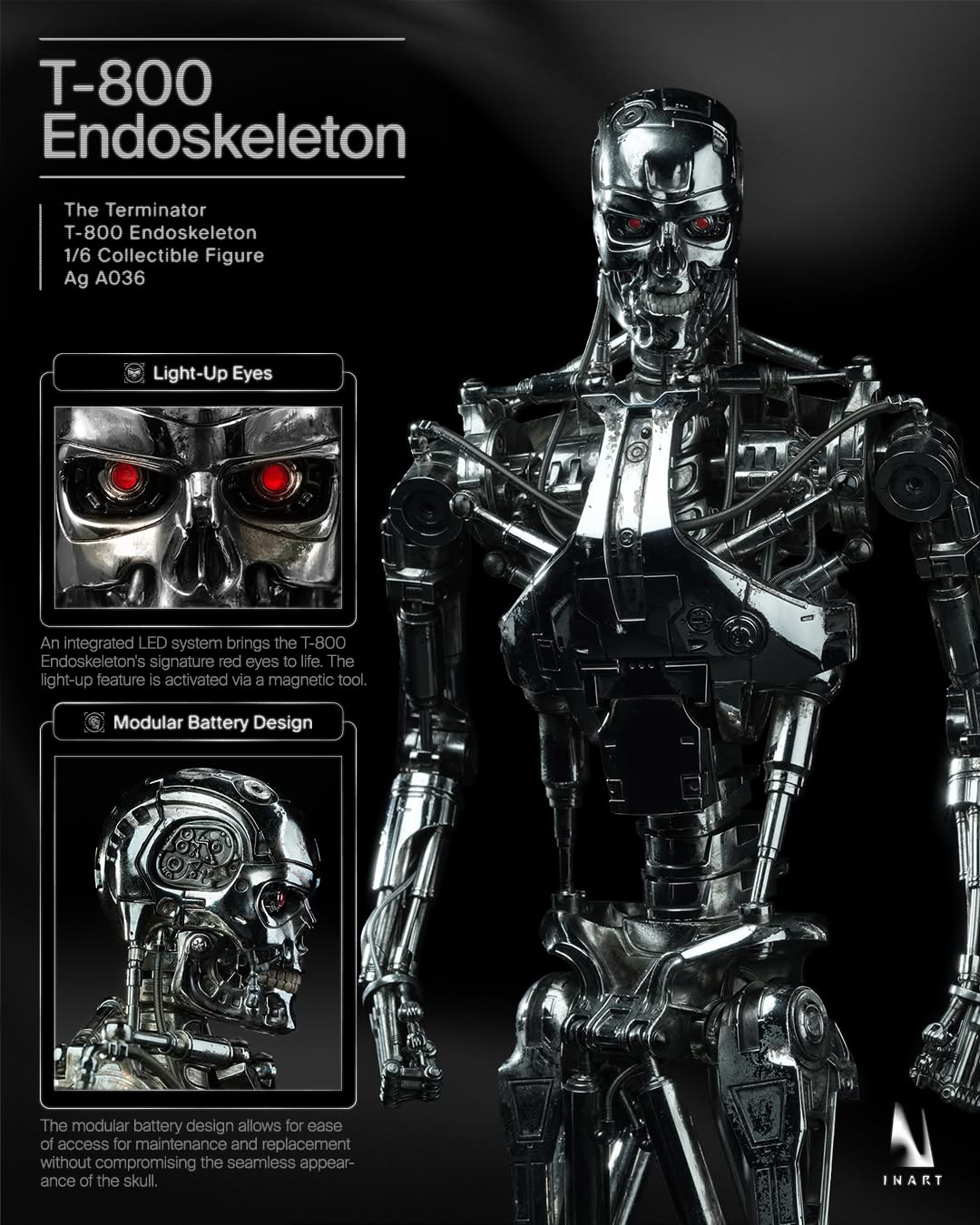 Inart Collectibles - The Terminator: T-800 Endoskeleton 1/6 Collectible Figure Pre-order