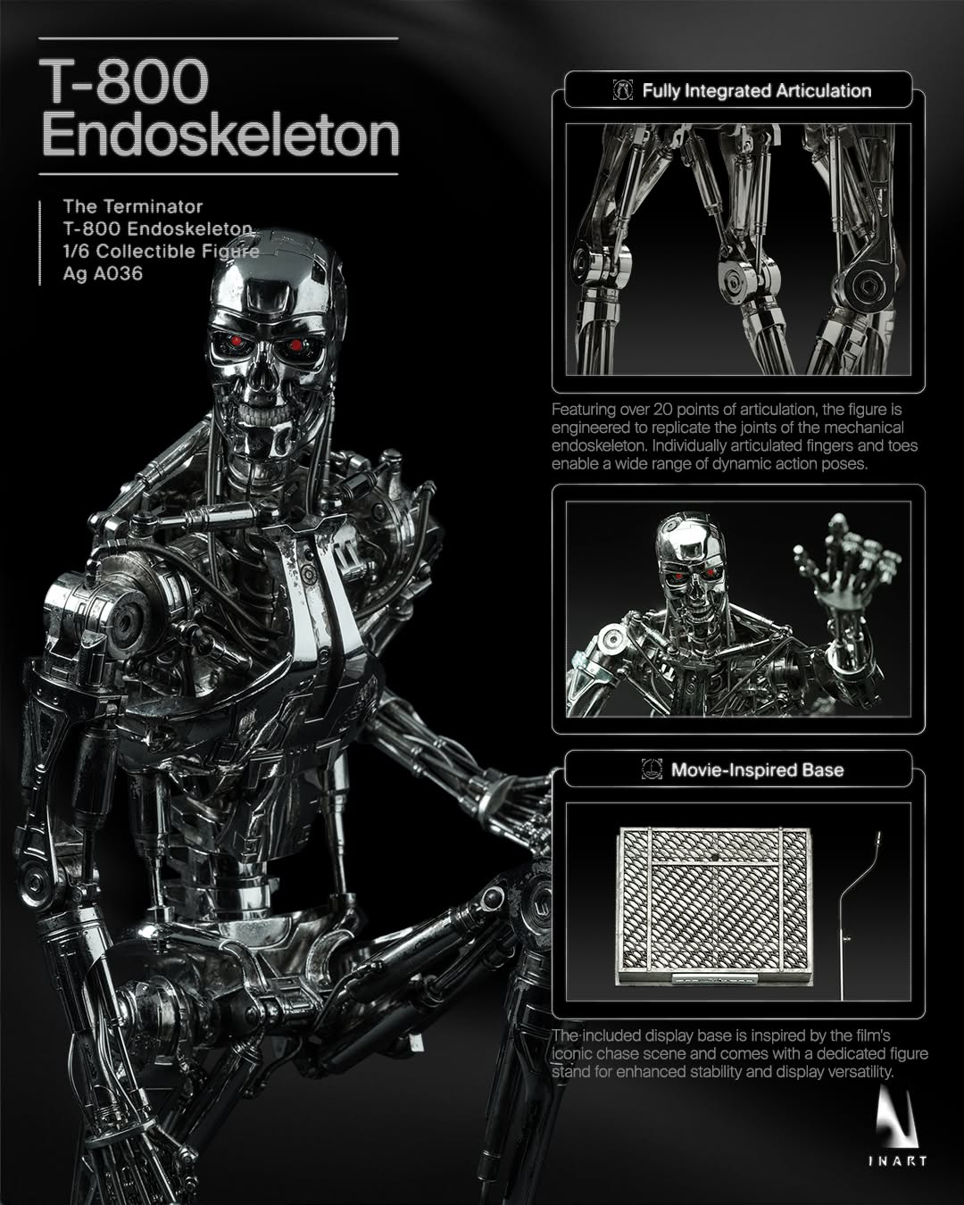 Inart Collectibles - The Terminator: T-800 Endoskeleton 1/6 Collectible Figure Pre-order