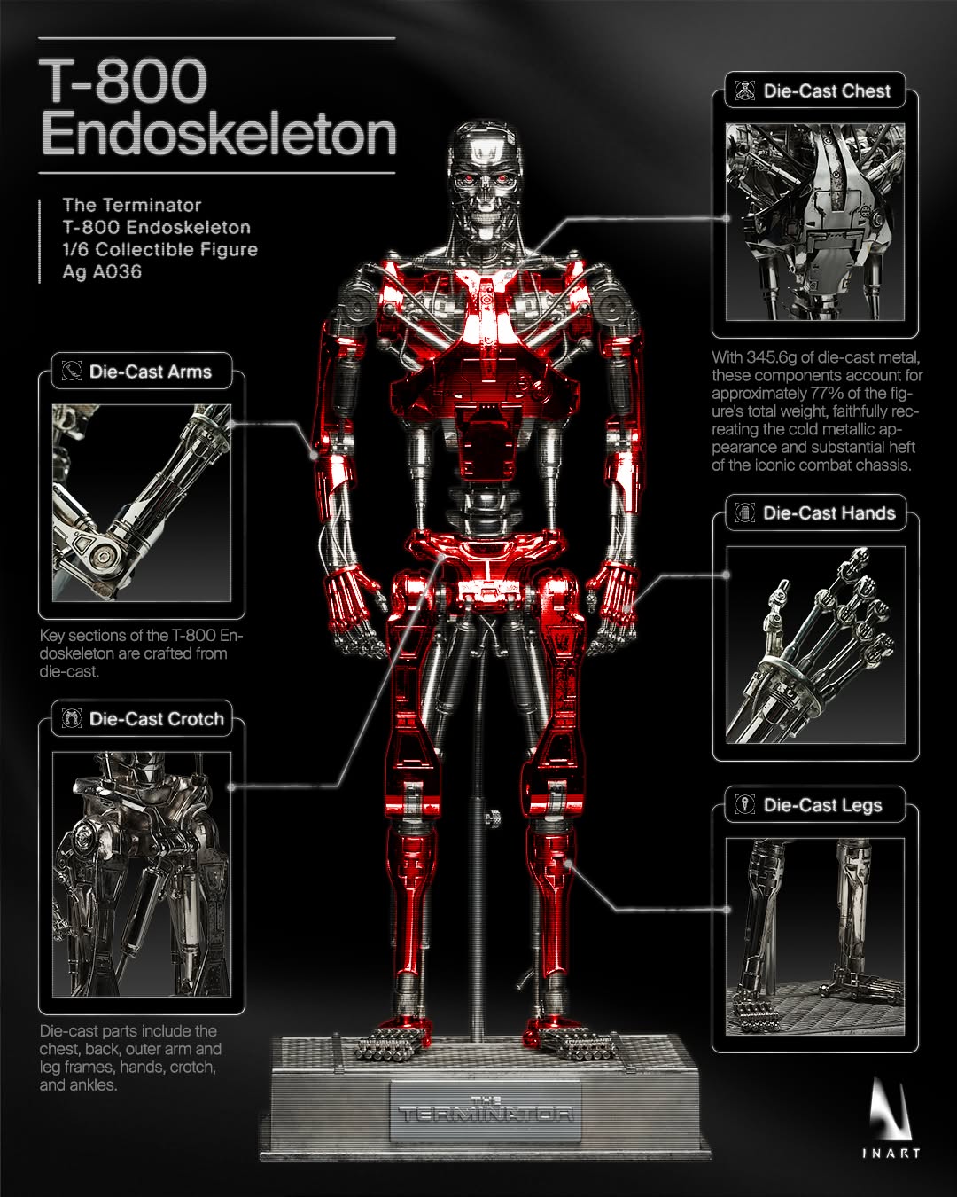 Inart Collectibles - The Terminator: T-800 Endoskeleton 1/6 Collectible Figure Pre-order
