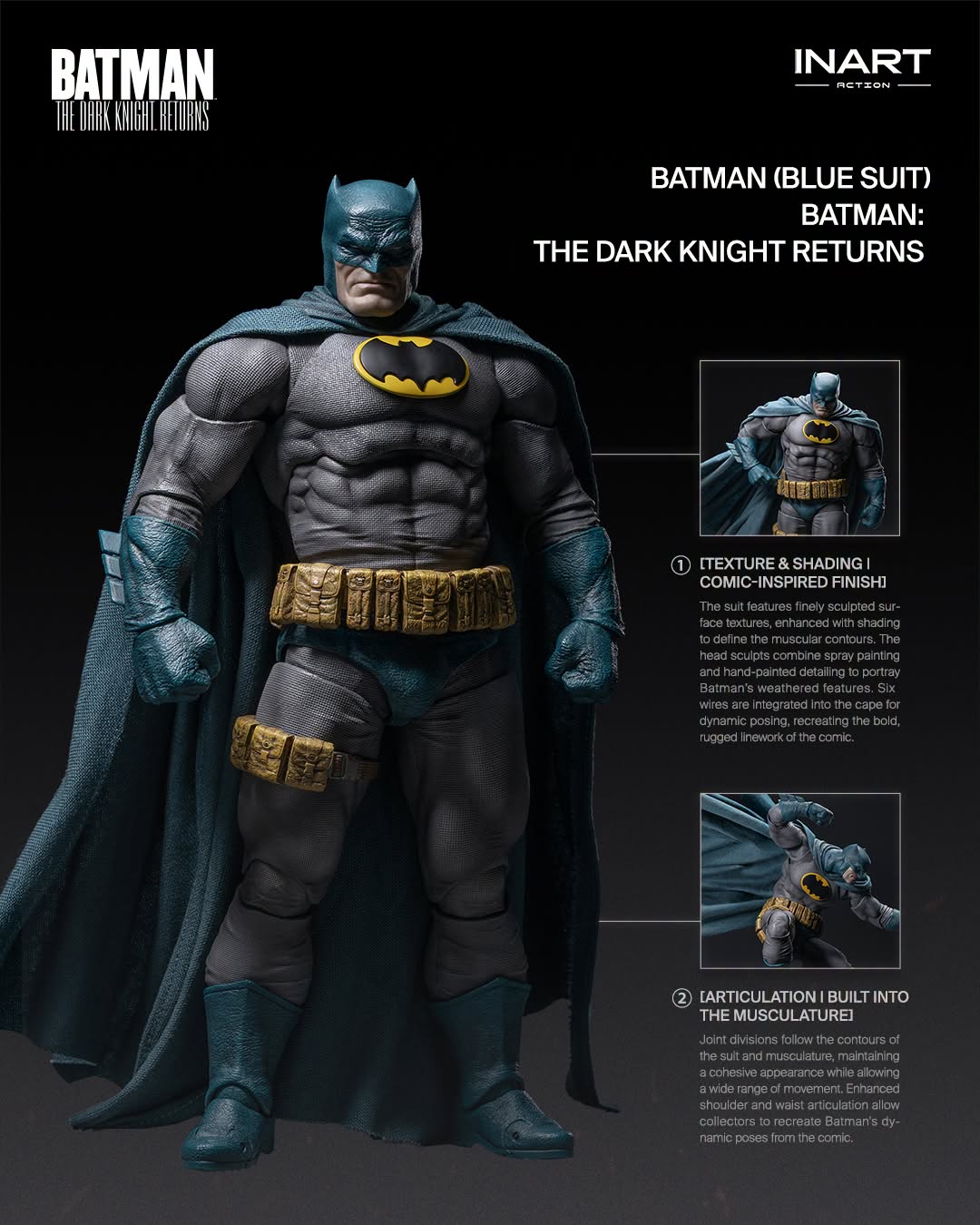 INART Collectibles - Batman The Dark Knight Returns -  1/12 Scale Batman (Blue Suit) Pre-order Now