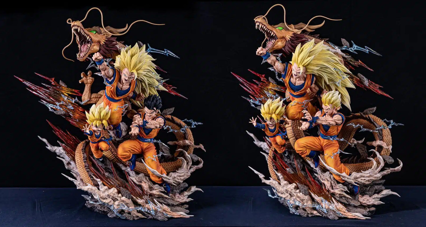 Hero Belief Studio - Dragon Ball Z: 1/6th Scale SS3 Goku, Gohan and Goten Dragon Fist GK Statue