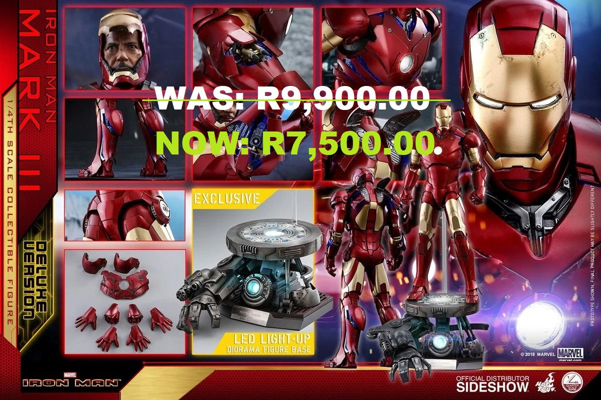 Black Friday Special - PRE-LOVED - HOT TOYS - QS012 - IRON MAN MARK III DELUXE VERSION