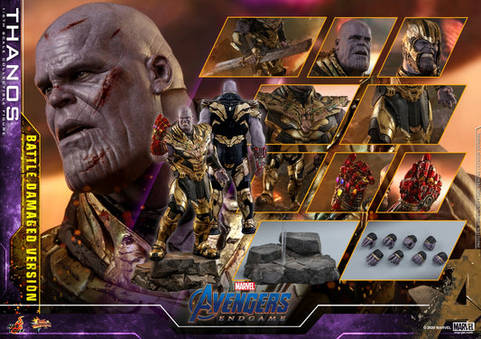 PRE-LOVED - Hot Toys - MMS564 - Avengers Endgame: 1/6 Scale Thanos (Battle Damaged Version)
