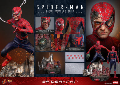 Hot Toys - MMS859 - Spider-Man (2002): Spider-Man (Battle Damaged Ver.) 1/6th Scale Collectible Figure For Pre-order NOW