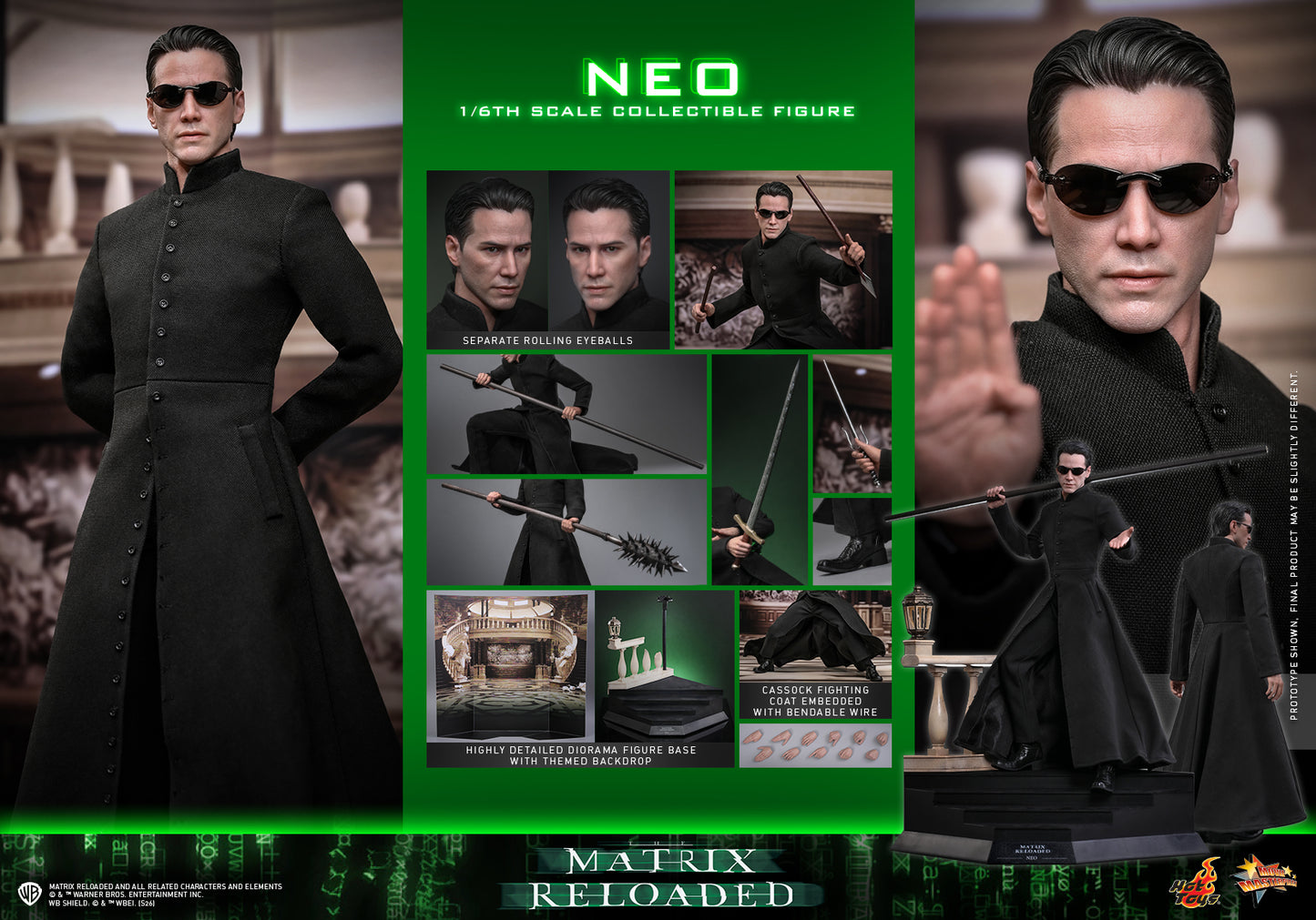 Hot Toys - MMS868 - Matrix Reloaded: Neo 1/6th Scale Collectibles Figure Pre-order NOW