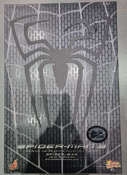 PRE-LOVED - Hot Toys - MMS165 - Spider-Man 3: Spider-Man Black Suit Version with Sandman Diorama Base