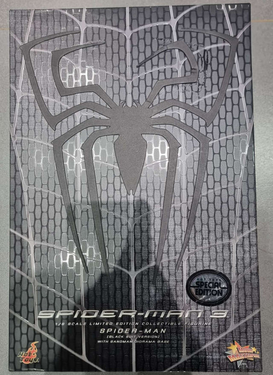 PRE-LOVED - Hot Toys - MMS165 - Spider-Man 3: Spider-Man Black Suit Version with Sandman Diorama Base