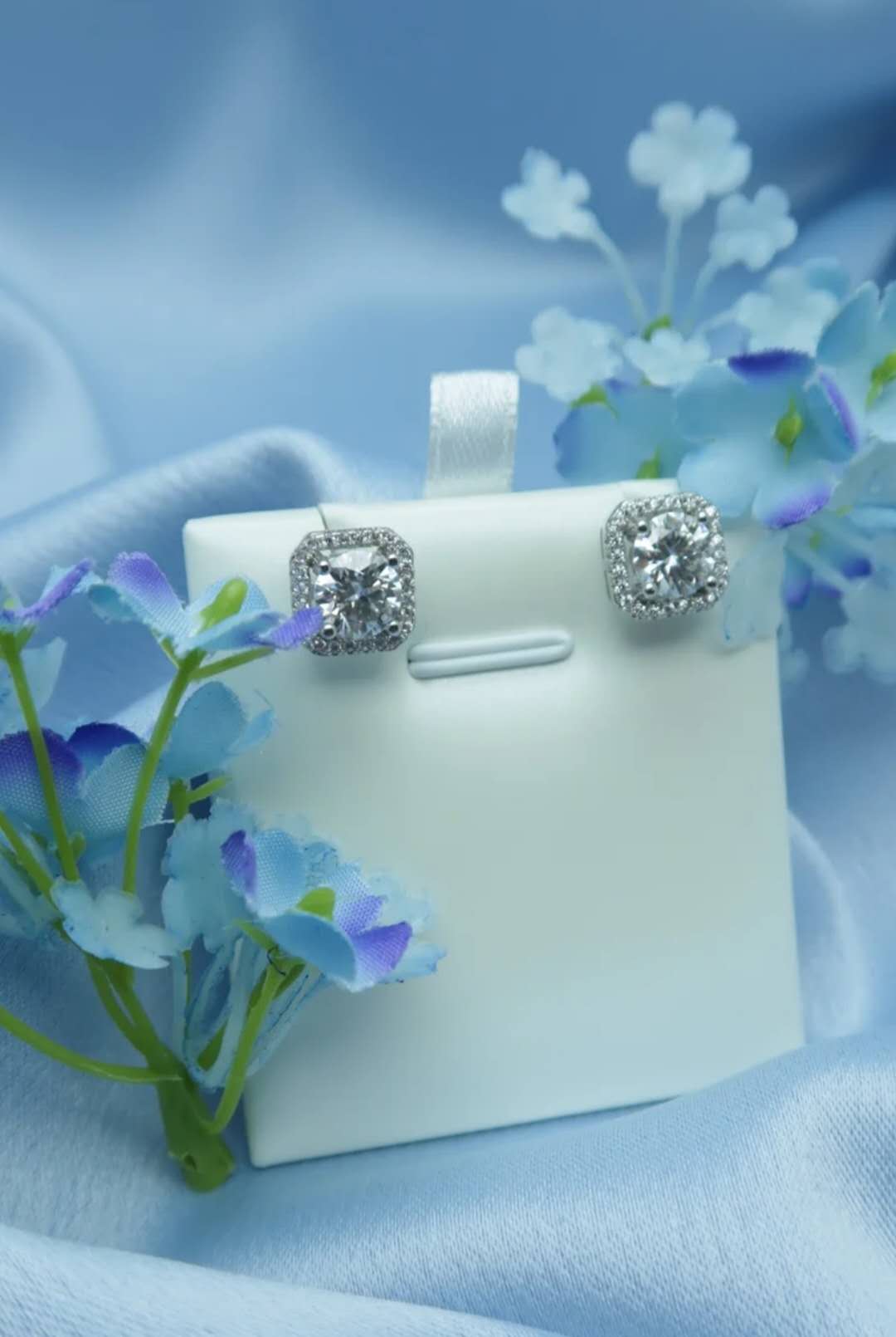 Moissanite / Silver 925 Earrings - Turtle Shell Studs
