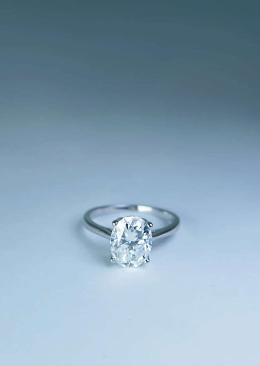 2.0ct Moissanite / 925 Silver Ring - Raindrop