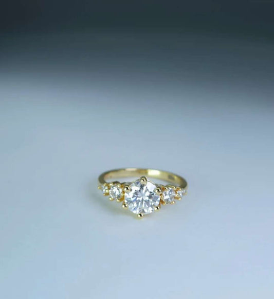 1.5ct Moissanite / 925 Silver Ring - Champagne Riot