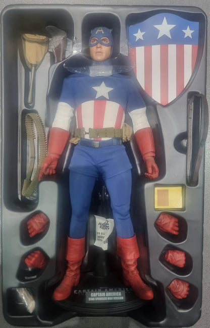 PRE-LOVED - Hot Toys 2013 Toy Fair Exclusive - MMS205 - Captain America The First Avenger: Captain America Star Spangled Version