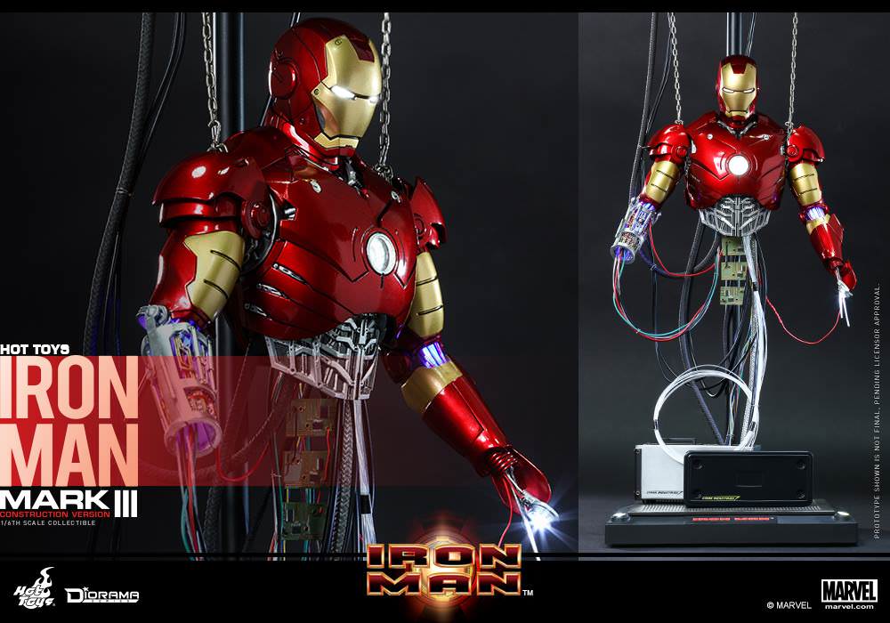 PRE-LOVED - Hot Toys - DS003 - Iron Man  Mark 3 (Construction Version)