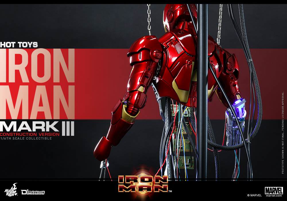 PRE-LOVED - Hot Toys - DS003 - Iron Man  Mark 3 (Construction Version)