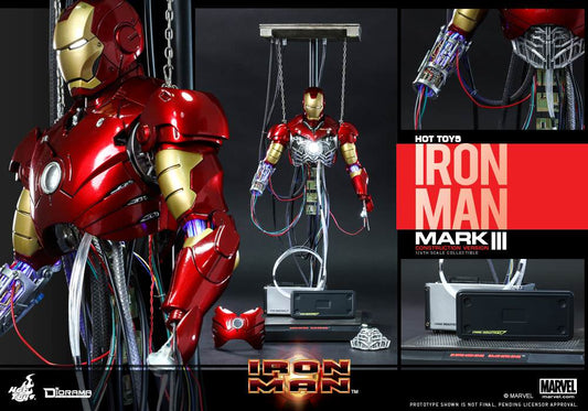 PRE-LOVED - Hot Toys - DS003 - Iron Man  Mark 3 (Construction Version)