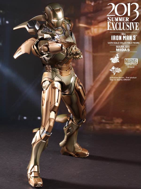 PRE-LOVED - Hot Toys 2013 Summer Exclusive - MMS208 - Iron Man 3: Iron Man Mark 21 Midas