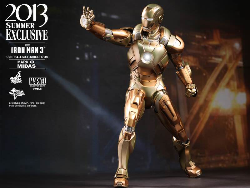 PRE-LOVED - Hot Toys 2013 Summer Exclusive - MMS208 - Iron Man 3: Iron Man Mark 21 Midas