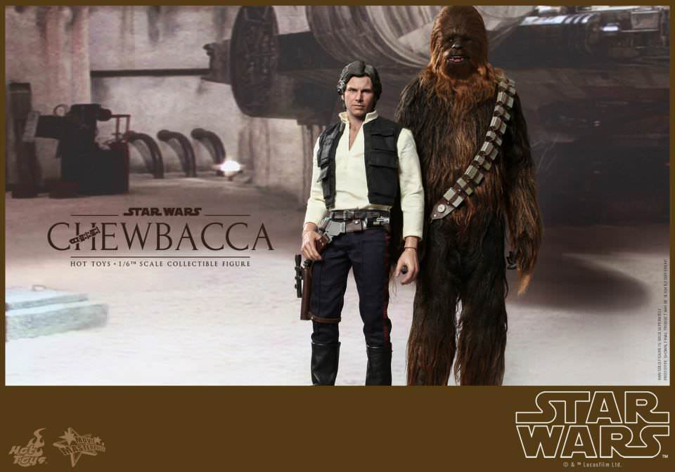PRE-LOVED - Hot Toys - MMS263 - Star Wars IV: Hans Solo & Chewbacca