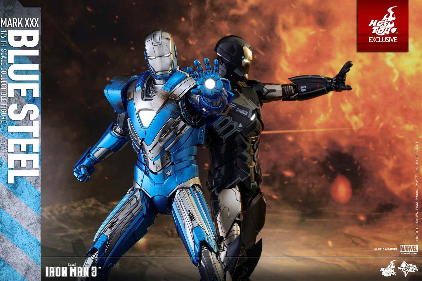 PRE-LOVED - Hot Toys - MMS391 - Iron Man 3: Iron Man Mark 30 Blue Steel