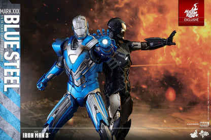 PRE-LOVED - Hot Toys - MMS391 - Iron Man 3: Iron Man Mark 30 Blue Steel