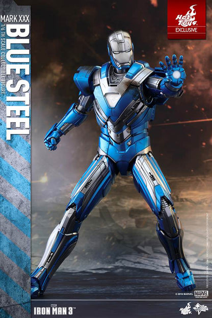 PRE-LOVED - Hot Toys - MMS391 - Iron Man 3: Iron Man Mark 30 Blue Steel